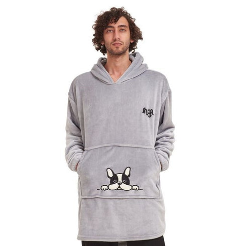 Snuggs Blanket Hoodie Light grey Dog Pocket
